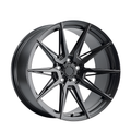 Black 10 spoke forged alloy wheel on white background