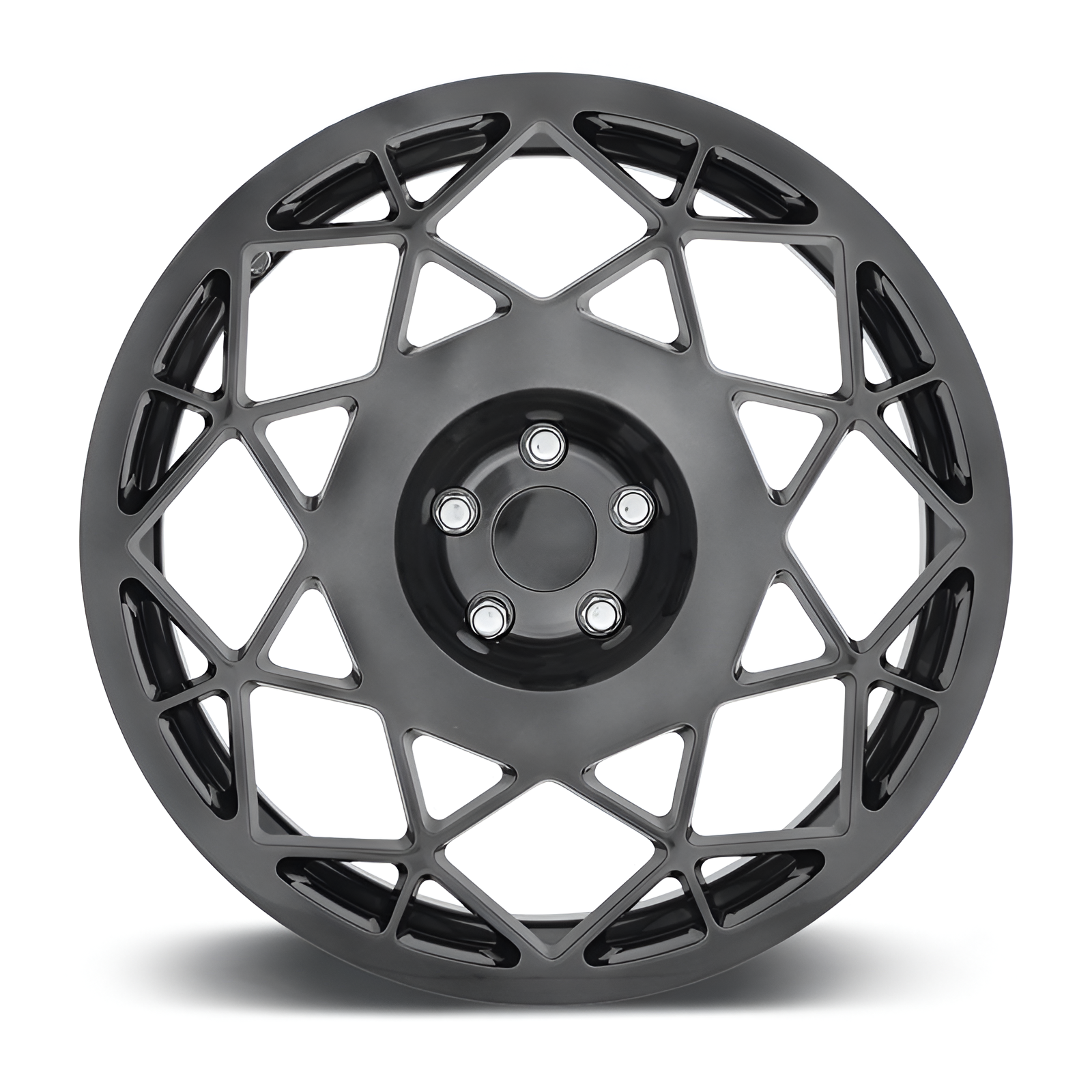 Grey multi spoke forged alloy wheel on white background