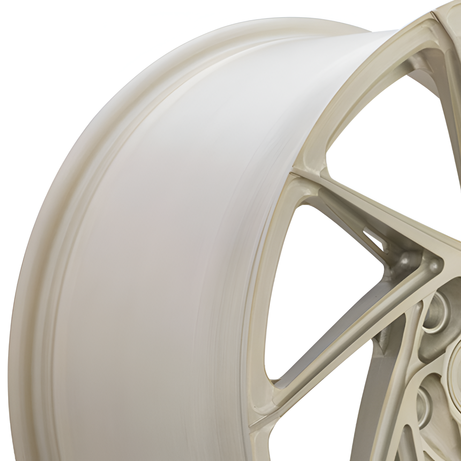 Gold 10 spoke forged alloy wheel on white background