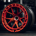 Red carbon barrel forged alloy wheel