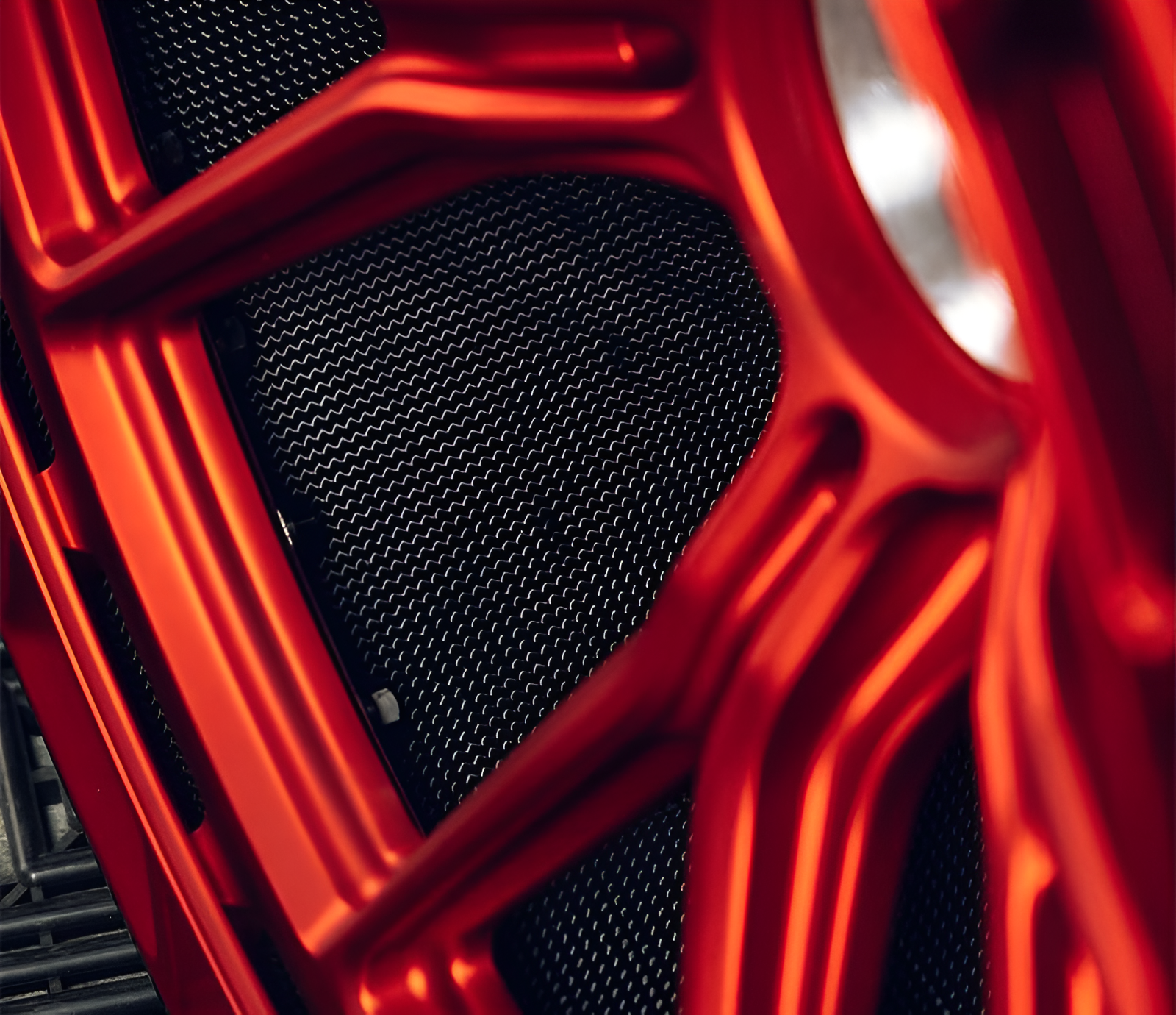 Red carbon barrel forged alloy wheel