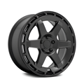Black 6 spoke forged alloy wheel on white background.