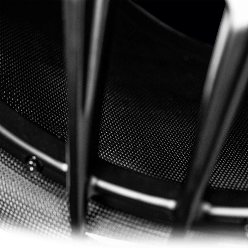 Black carbon barrel forged alloy wheel on white background